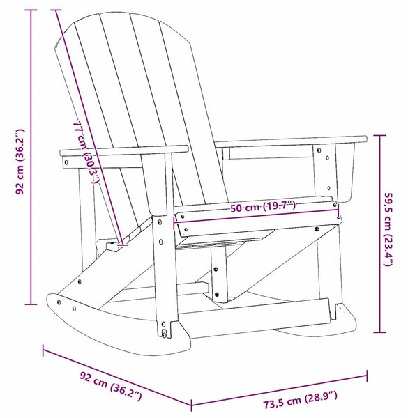 Adirondack hintás székek 2 pcs Tengerészkék HDPE