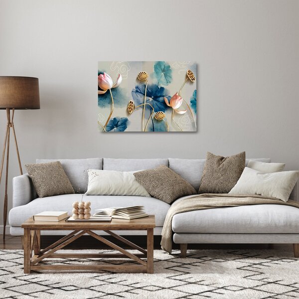 Kép virággal (üvegen) (70x50 cm)