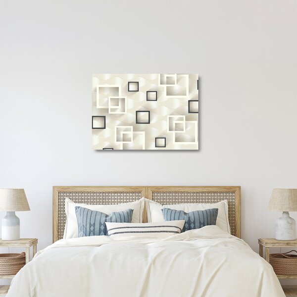 Geometriai absztrakt kép (üvegen) (70x50 cm)