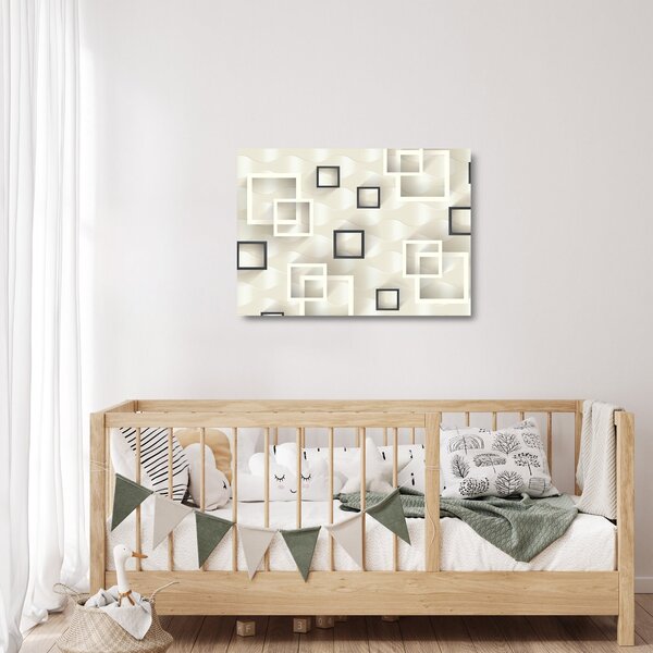 Geometriai absztrakt kép (üvegen) (70x50 cm)