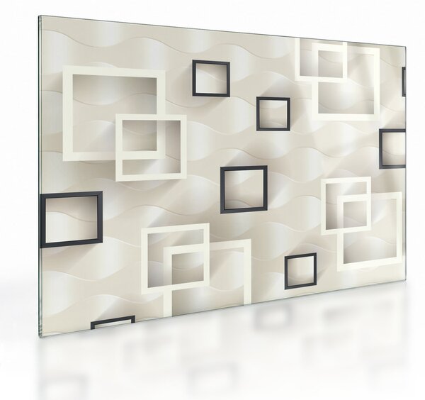 Geometriai absztrakt kép (üvegen) (70x50 cm)
