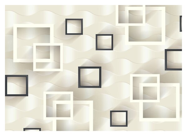Geometriai absztrakt kép (üvegen) (70x50 cm)