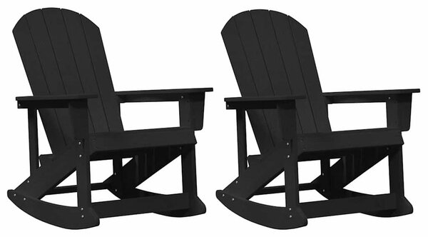 Adirondack hintás székek 2 db Fekete HDPE