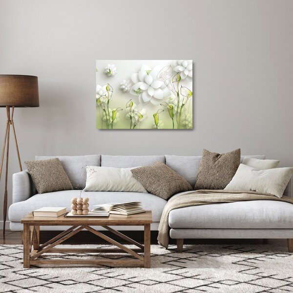 Kép virággal (üvegen) (70x50 cm)