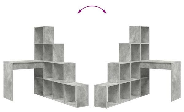 Sarokíróasztal Beton szürke 101,5 x 149,5 x 149,5 cm Faanyag