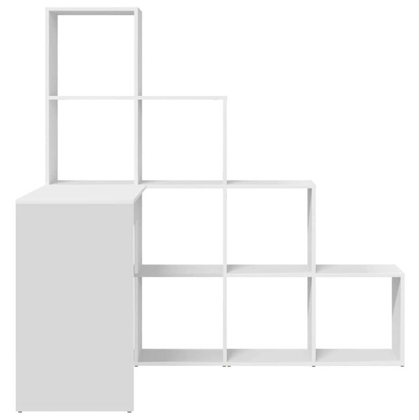 Sarokíróasztal polcokkal Fehér 101,5 x 149,5 x 149,5 cm Faanyag