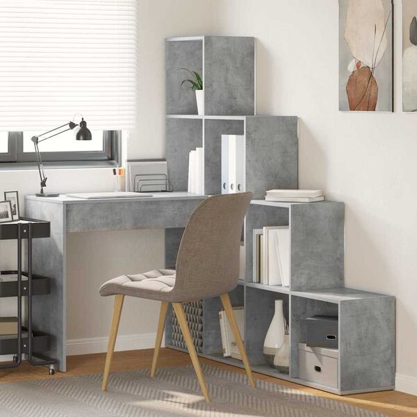 Sarokíróasztal Beton szürke 101,5 x 149,5 x 149,5 cm Faanyag