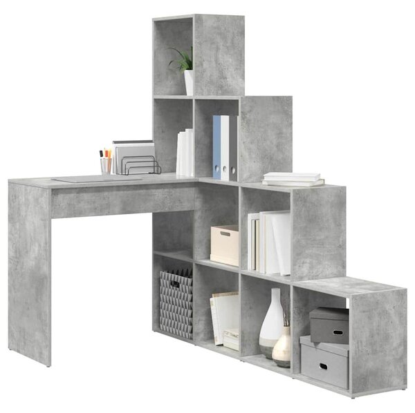 Sarokíróasztal Beton szürke 101,5 x 149,5 x 149,5 cm Faanyag