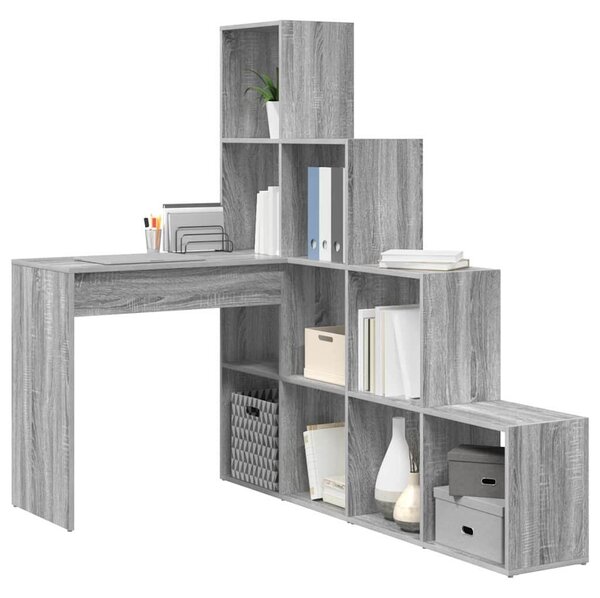 Sarokíróasztal Szürke sonoma 101,5 x 149,5 x 149,5 cm Faanyag