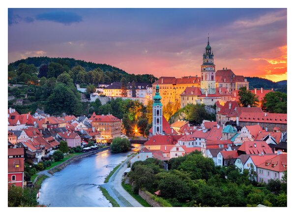 Kép - Český Krumlov (üvegen) (70x50 cm)