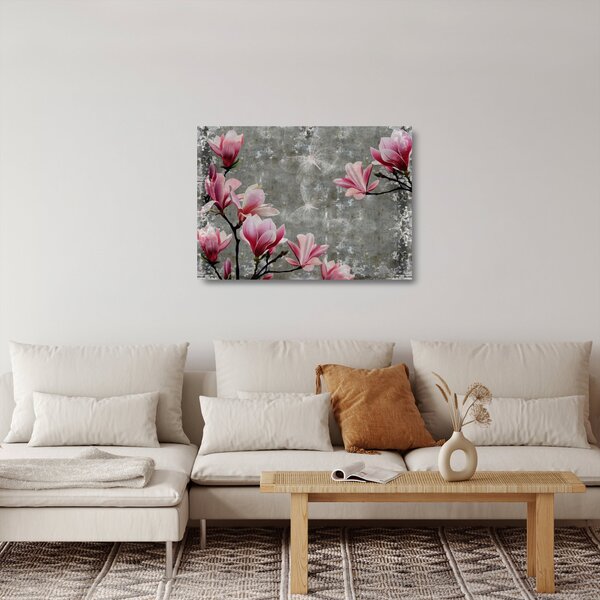 Kép virággal (üvegen) (70x50 cm)
