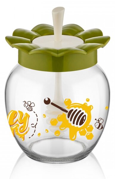 Méztartó üveg csurgatóval 370ml C-00180