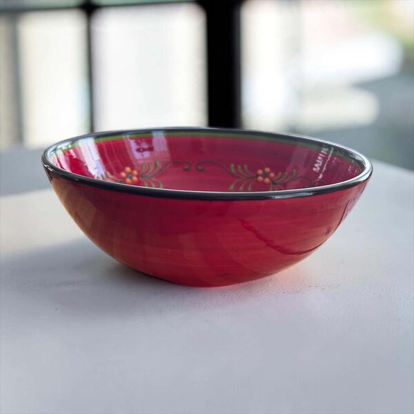 Extra nagy mediterrán piros kerámia tál 30 cm