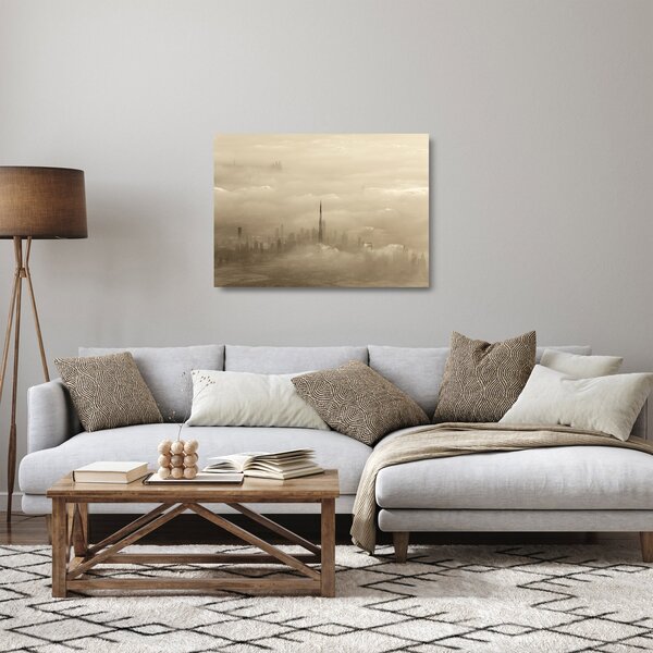 Egy város képe a felhőkben (üvegen) (70x50 cm)