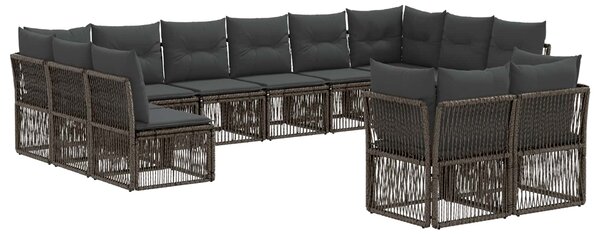 Kerti Kanapé Szett 12 pcs Szürke polirattan