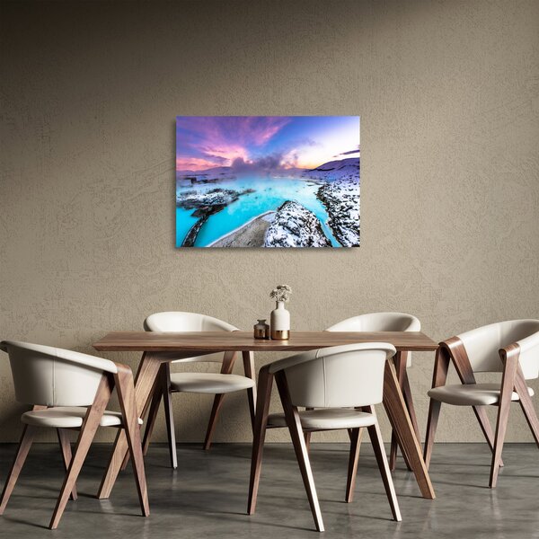Kép - kék lagúna, Izland (üvegen) (70x50 cm)