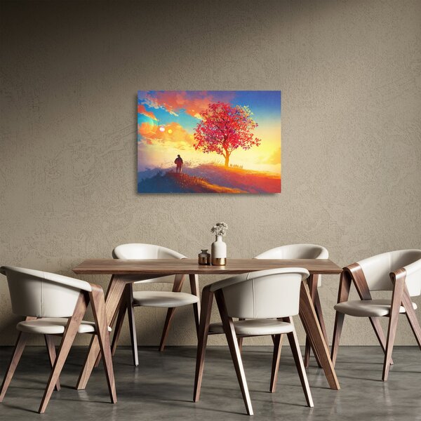 Egy fa képe a dombon (üvegen) (70x50 cm)