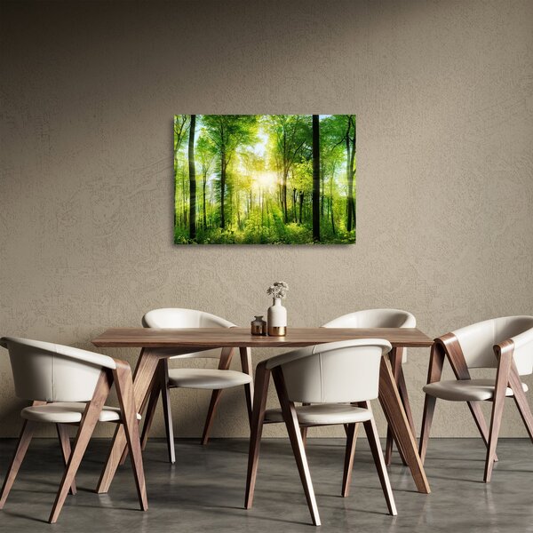 Kép - Hajnal az erdőben (üvegen) (70x50 cm)