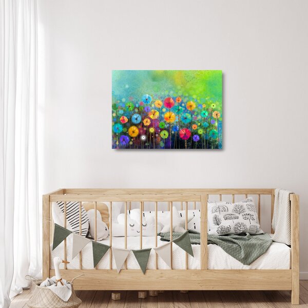Kép - Absztrakt virágok (üvegen) (70x50 cm)