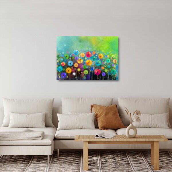 Kép - Absztrakt virágok (üvegen) (70x50 cm)
