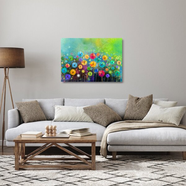 Kép - Absztrakt virágok (üvegen) (70x50 cm)