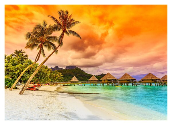 Kép - Bora Bora szigete (üvegen) (70x50 cm)