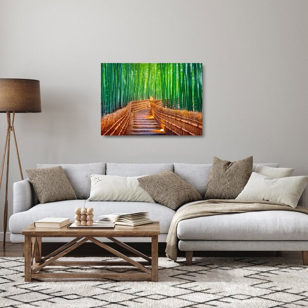 Kép - Japán bambusz erdő (üvegen) (70x50 cm)
