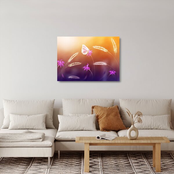 Kép - Rózsaszín pillangó (üvegen) (70x50 cm)