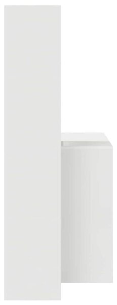 Asztal polcokkal tárolóval Fehér 138.5 x 55 x 143 cm Faanyag