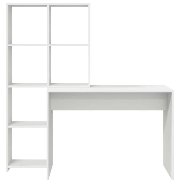 Asztal polcokkal tárolóval Fehér 138.5 x 55 x 143 cm Faanyag