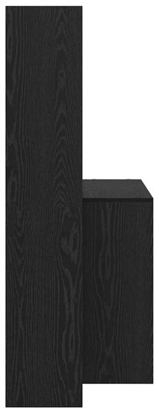 Asztal polcokkal Musta tammi 138.5 x 55 x 143 cm Faanyag