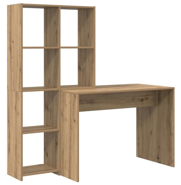 Asztal polcokkal kézműves tölgy 138.5 x 55 x 143 cm Faanyag