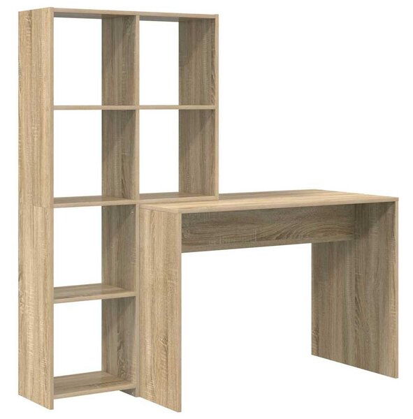 Asztal polcokkal sonoma tölgy 138.5 x 55 x 143 cm Faanyag