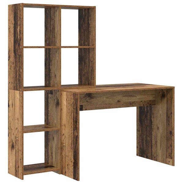 Asztal polcokkal tárolóval Régi fa 138.5 x 55 x 143 cm Faanyag