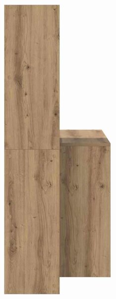 Asztal polcokkal kézműves tölgy 138.5 x 55 x 143 cm Faanyag