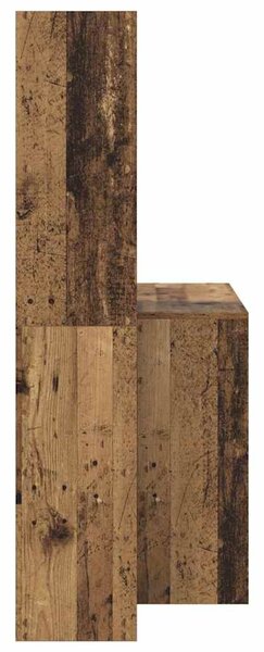 Asztal polcokkal tárolóval Régi fa 138.5 x 55 x 143 cm Faanyag
