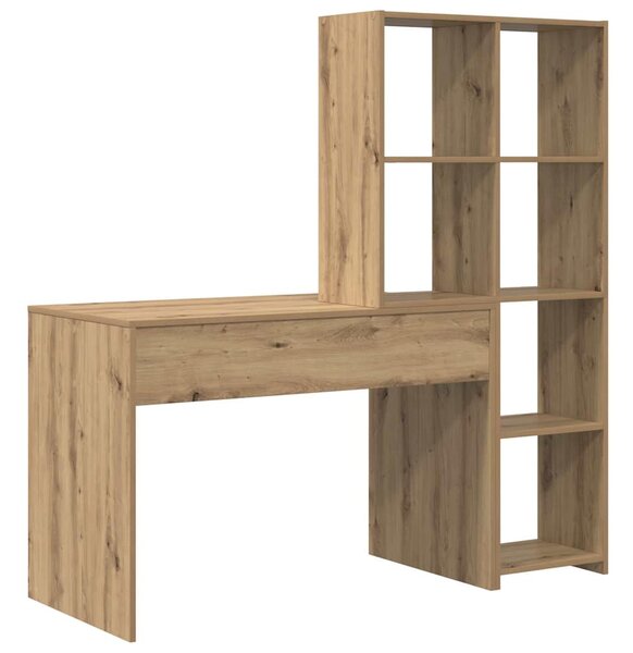 Asztal polcokkal kézműves tölgy 138.5 x 55 x 143 cm Faanyag