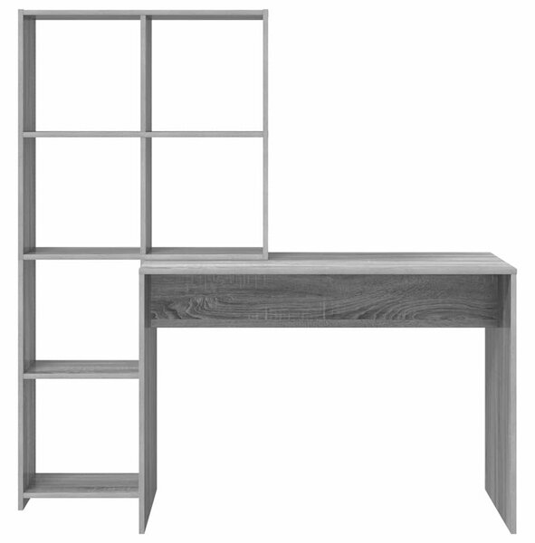 Asztal polcokkal Szürke sonoma 138.5 x 55 x 143 cm Faanyag