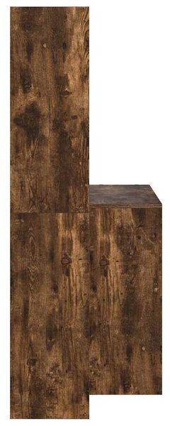 Asztal polcokkal Füstölt tölgy 138.5 x 55 x 143 cm Faanyag