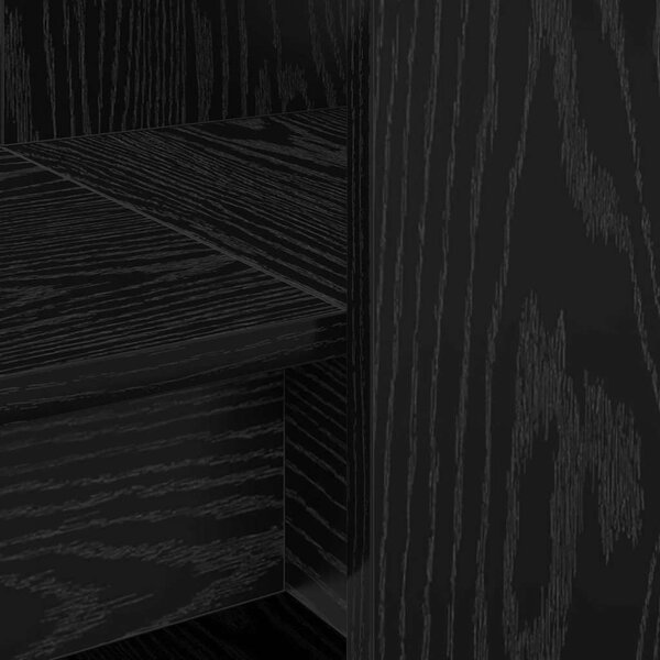 Asztal polcokkal Musta tammi 122 x 67 x 145 cm Faanyag