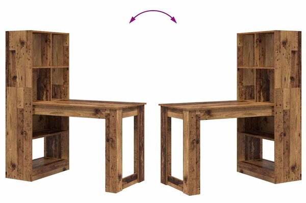 Asztal polcokkal tárolóval Öreg fa 122 x 67 x 145 cm Faanyag