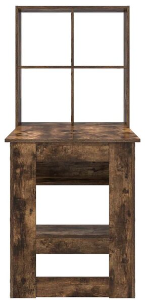 Asztal polcokkal Füstölt tölgy 122 x 67 x 145 cm Faanyag