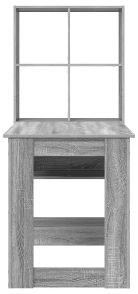 Asztal polcokkal Szürke Sonoma 122 x 67 x 145 cm Faanyag