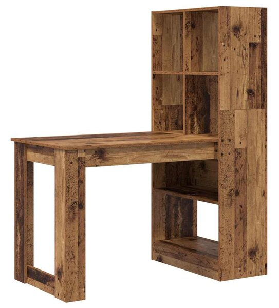 Asztal polcokkal tárolóval Öreg fa 122 x 67 x 145 cm Faanyag