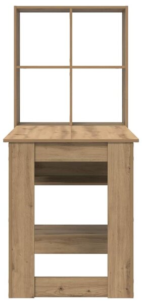 Asztal polcokkal kézműves tölgy 122 x 67 x 145 cm Faanyag