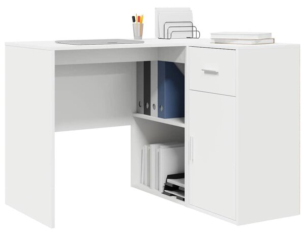 Sarokíróasztal fiókkal 2 pcs Fehér 102 x 50 x 75 cm Faanyag