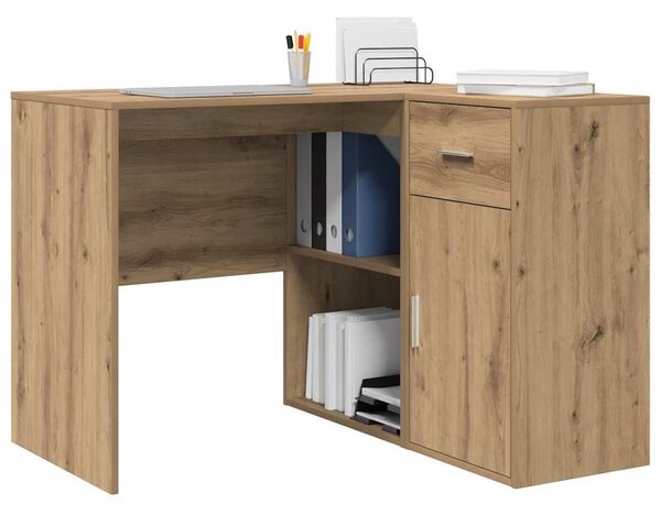 Sarokíróasztal fiókkal kézműves tölgy 102 x 50 x 75 cm Faanyag