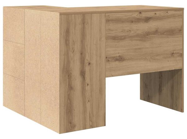 Sarokíróasztal fiókkal kézműves tölgy 102 x 50 x 75 cm Faanyag