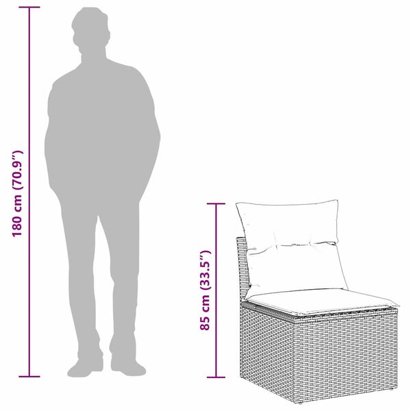 Kerti Kanapé Szett párnával 3 pcs Világosszürke Poli rattan