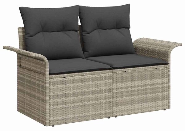 Kerti Kanapé Szett párnával 6 pcs Világosszürke Poli rattan
